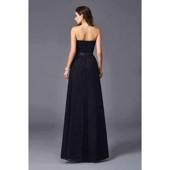 Gorgeous Sweetheart Sash/Ribbon/Belt Sleeveless Long Lace Bridesmaid dresses