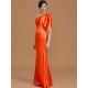 Mermaid Gorgeous One Shoulder Sleeveless Ruched Satin Bridesmaid Dresses