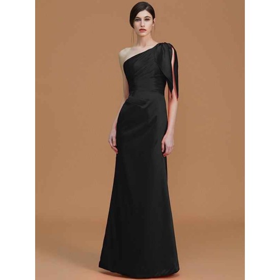 Mermaid Gorgeous One Shoulder Sleeveless Ruched Satin Bridesmaid Dresses