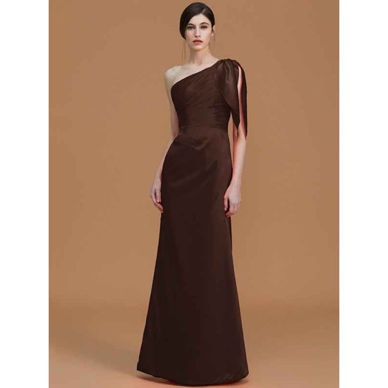 Mermaid Gorgeous One Shoulder Sleeveless Ruched Satin Bridesmaid Dresses