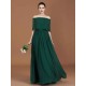 Charming Pleats Off-the-Shoulder Chiffon Bridesmaid Dress