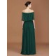 Charming Pleats Off-the-Shoulder Chiffon Bridesmaid Dress