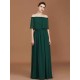 Charming Pleats Off-the-Shoulder Chiffon Bridesmaid Dress