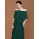 Charming Pleats Off-the-Shoulder Chiffon Bridesmaid Dress