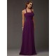 Charming Halter Sleeveless Ruffles Long Chiffon Bridesmaid Dresses