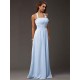 Charming Halter Sleeveless Ruffles Long Chiffon Bridesmaid Dresses