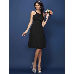 Modern Bateau Sash/Ribbon/Belt Sleeveless Short Chiffon Bridesmaid Dresses