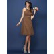Modern Bateau Sash/Ribbon/Belt Sleeveless Short Chiffon Bridesmaid Dresses