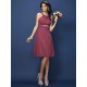 Modern Bateau Sash/Ribbon/Belt Sleeveless Short Chiffon Bridesmaid Dresses