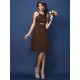 Modern Bateau Sash/Ribbon/Belt Sleeveless Short Chiffon Bridesmaid Dresses