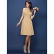 Modern Bateau Sash/Ribbon/Belt Sleeveless Short Chiffon Bridesmaid Dresses