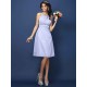 Modern Bateau Sash/Ribbon/Belt Sleeveless Short Chiffon Bridesmaid Dresses
