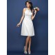 Modern Bateau Sash/Ribbon/Belt Sleeveless Short Chiffon Bridesmaid Dresses