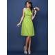 Modern Bateau Sash/Ribbon/Belt Sleeveless Short Chiffon Bridesmaid Dresses