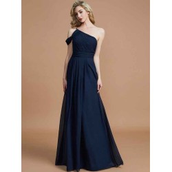 Charming One Shoulder Chiffon Sleeveless Bridesmaid Dresses