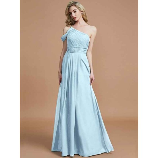 Charming One Shoulder Chiffon Sleeveless Bridesmaid Dresses