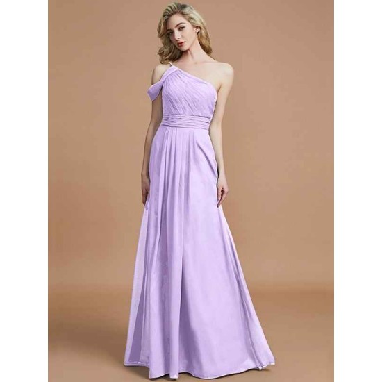 Charming One Shoulder Chiffon Sleeveless Bridesmaid Dresses