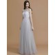 Charming Halter Sleeveless Ruffles Tulle Bridesmaid Dresses