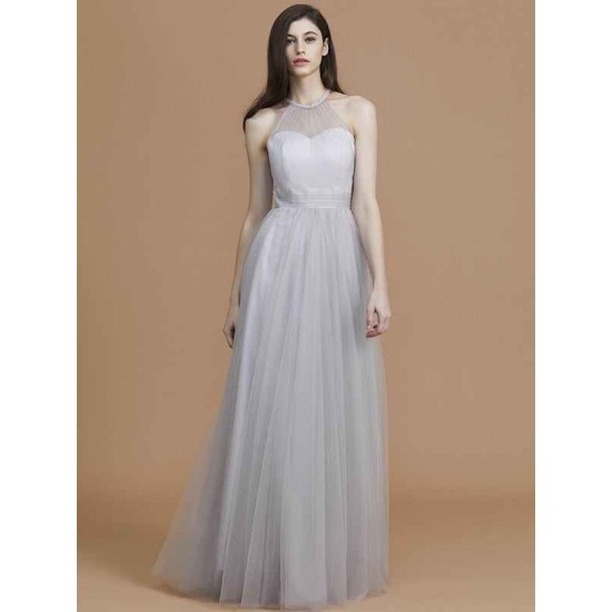 Charming Halter Sleeveless Ruffles Tulle Bridesmaid Dresses