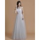 Charming Halter Sleeveless Ruffles Tulle Bridesmaid Dresses