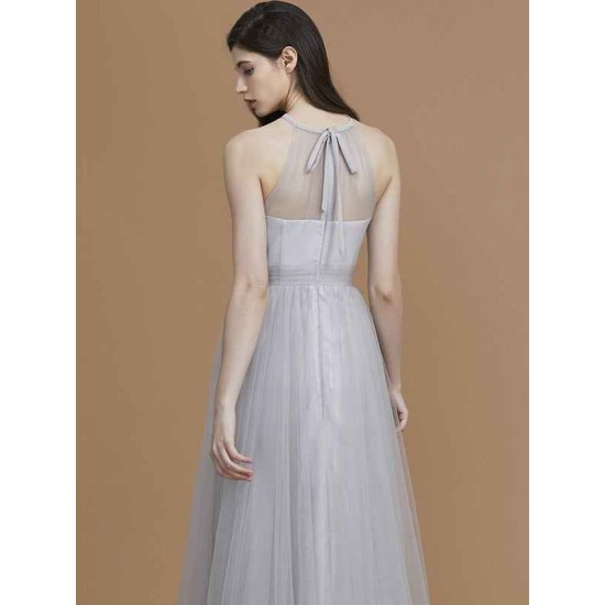 Charming Halter Sleeveless Ruffles Tulle Bridesmaid Dresses