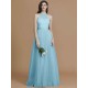 Charming Halter Sleeveless Ruffles Tulle Bridesmaid Dresses
