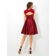 Charming Straps Pleats Sleeveless Short Satin Bridesmaid Dresses