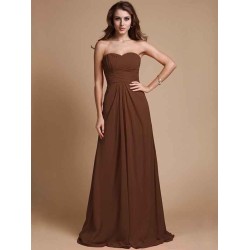 Gorgeous Sweetheart Sleeveless Ruffles Chiffon Long Bridesmaid Dresses