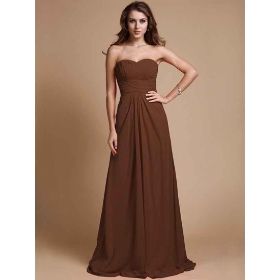 Gorgeous Sweetheart Sleeveless Ruffles Chiffon Long Bridesmaid Dresses