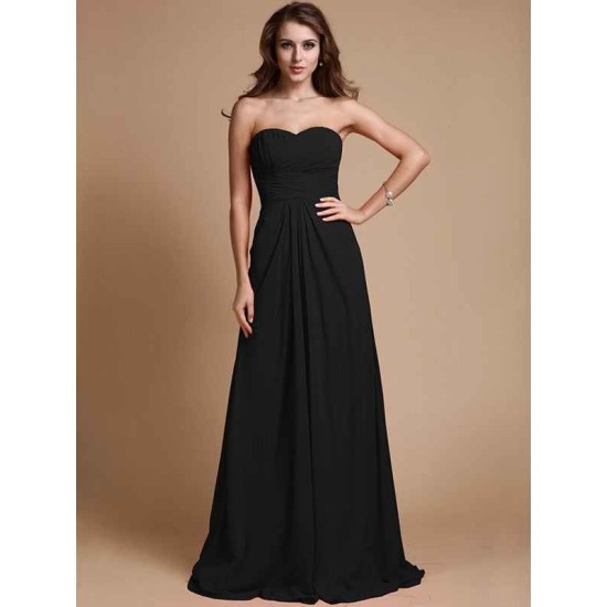 Gorgeous Sweetheart Sleeveless Ruffles Chiffon Long Bridesmaid Dresses