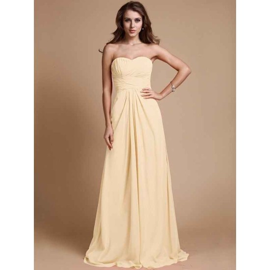Gorgeous Sweetheart Sleeveless Ruffles Chiffon Long Bridesmaid Dresses
