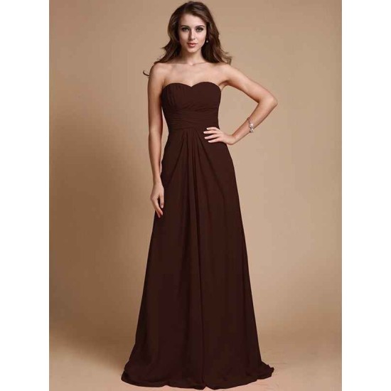 Gorgeous Sweetheart Sleeveless Ruffles Chiffon Long Bridesmaid Dresses