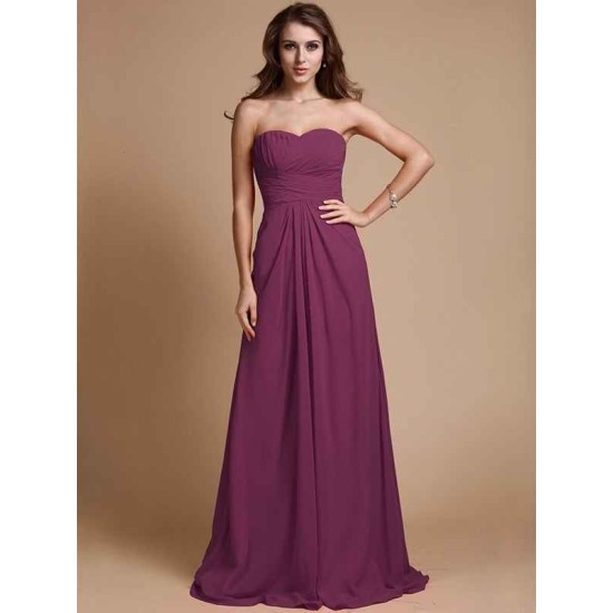 Gorgeous Sweetheart Sleeveless Ruffles Chiffon Long Bridesmaid Dresses