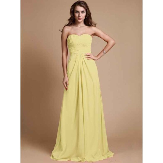 Gorgeous Sweetheart Sleeveless Ruffles Chiffon Long Bridesmaid Dresses