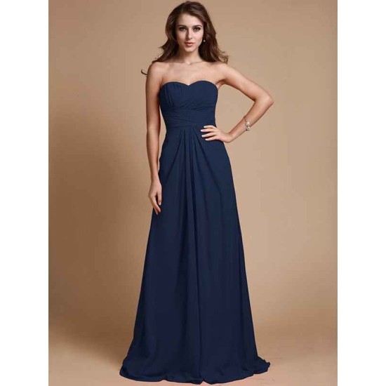 Gorgeous Sweetheart Sleeveless Ruffles Chiffon Long Bridesmaid Dresses