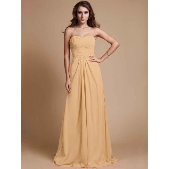 Gorgeous Sweetheart Sleeveless Ruffles Chiffon Long Bridesmaid Dresses