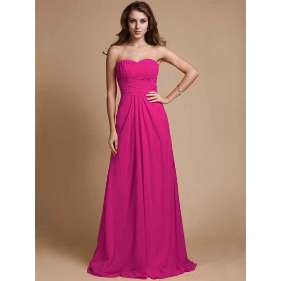 Gorgeous Sweetheart Sleeveless Ruffles Chiffon Long Bridesmaid Dresses