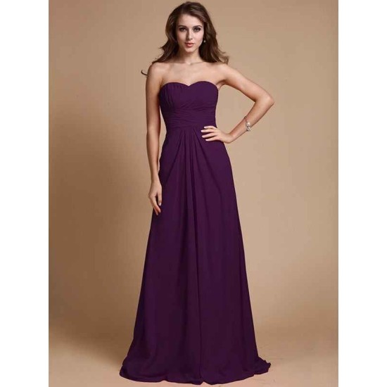 Gorgeous Sweetheart Sleeveless Ruffles Chiffon Long Bridesmaid Dresses