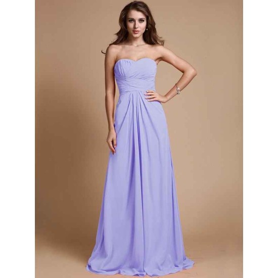 Gorgeous Sweetheart Sleeveless Ruffles Chiffon Long Bridesmaid Dresses