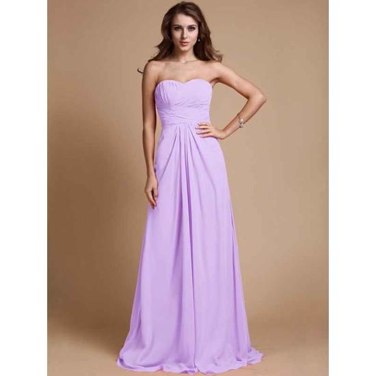 Gorgeous Sweetheart Sleeveless Ruffles Chiffon Long Bridesmaid Dresses