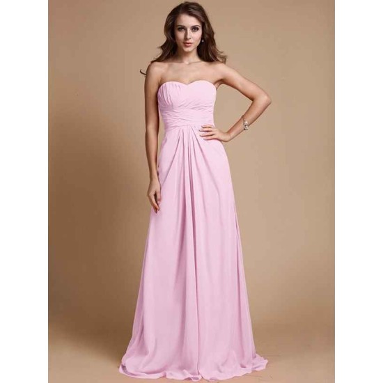 Gorgeous Sweetheart Sleeveless Ruffles Chiffon Long Bridesmaid Dresses