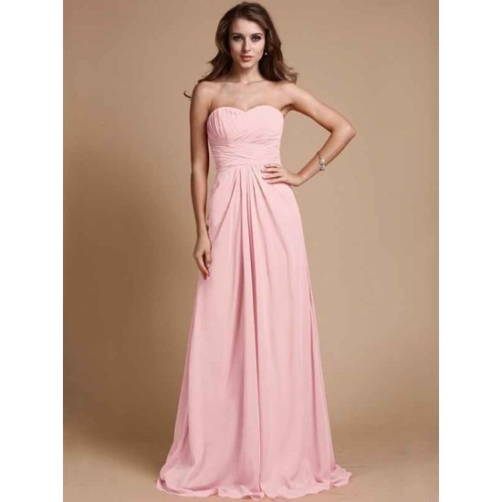 Gorgeous Sweetheart Sleeveless Ruffles Chiffon Long Bridesmaid Dresses