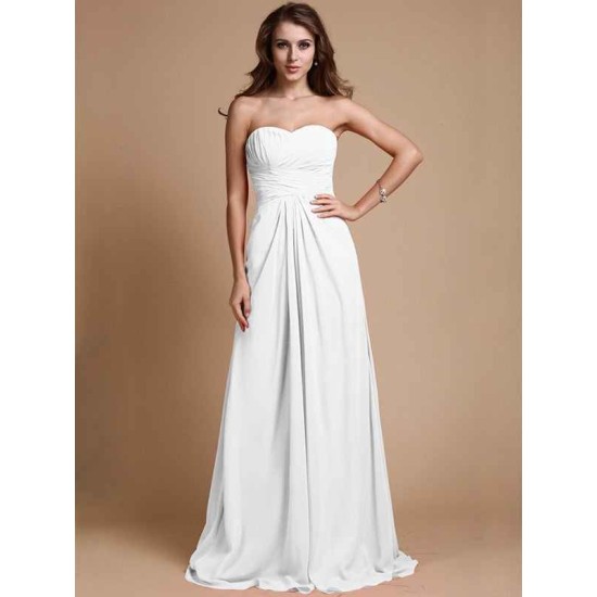 Gorgeous Sweetheart Sleeveless Ruffles Chiffon Long Bridesmaid Dresses