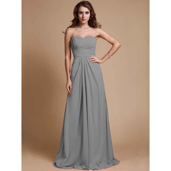 Gorgeous Sweetheart Sleeveless Ruffles Chiffon Long Bridesmaid Dresses