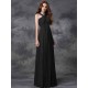 Charming Straps Ruched Sleeveless Long Chiffon Bridesmaid Dresses