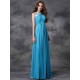 Charming Straps Ruched Sleeveless Long Chiffon Bridesmaid Dresses