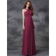 Charming Straps Ruched Sleeveless Long Chiffon Bridesmaid Dresses