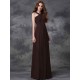 Charming Straps Ruched Sleeveless Long Chiffon Bridesmaid Dresses