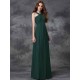 Charming Straps Ruched Sleeveless Long Chiffon Bridesmaid Dresses