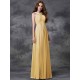 Charming Straps Ruched Sleeveless Long Chiffon Bridesmaid Dresses